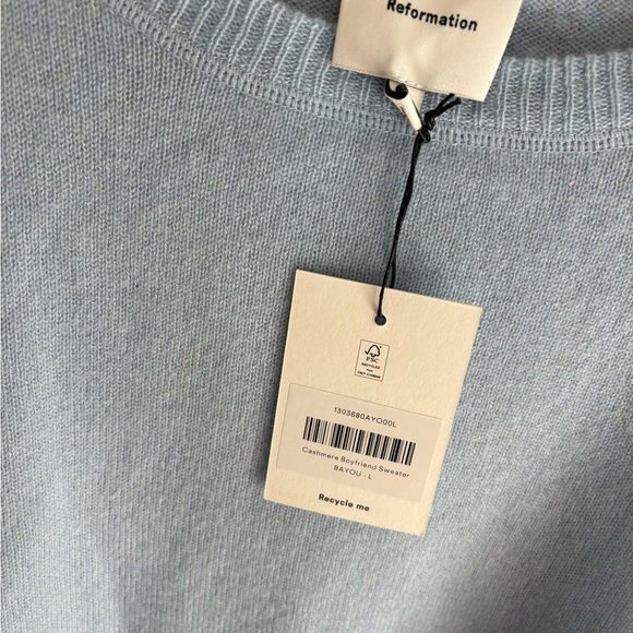 Reformation Light Blue Crew Neck Sweater - Picture 2 of 2